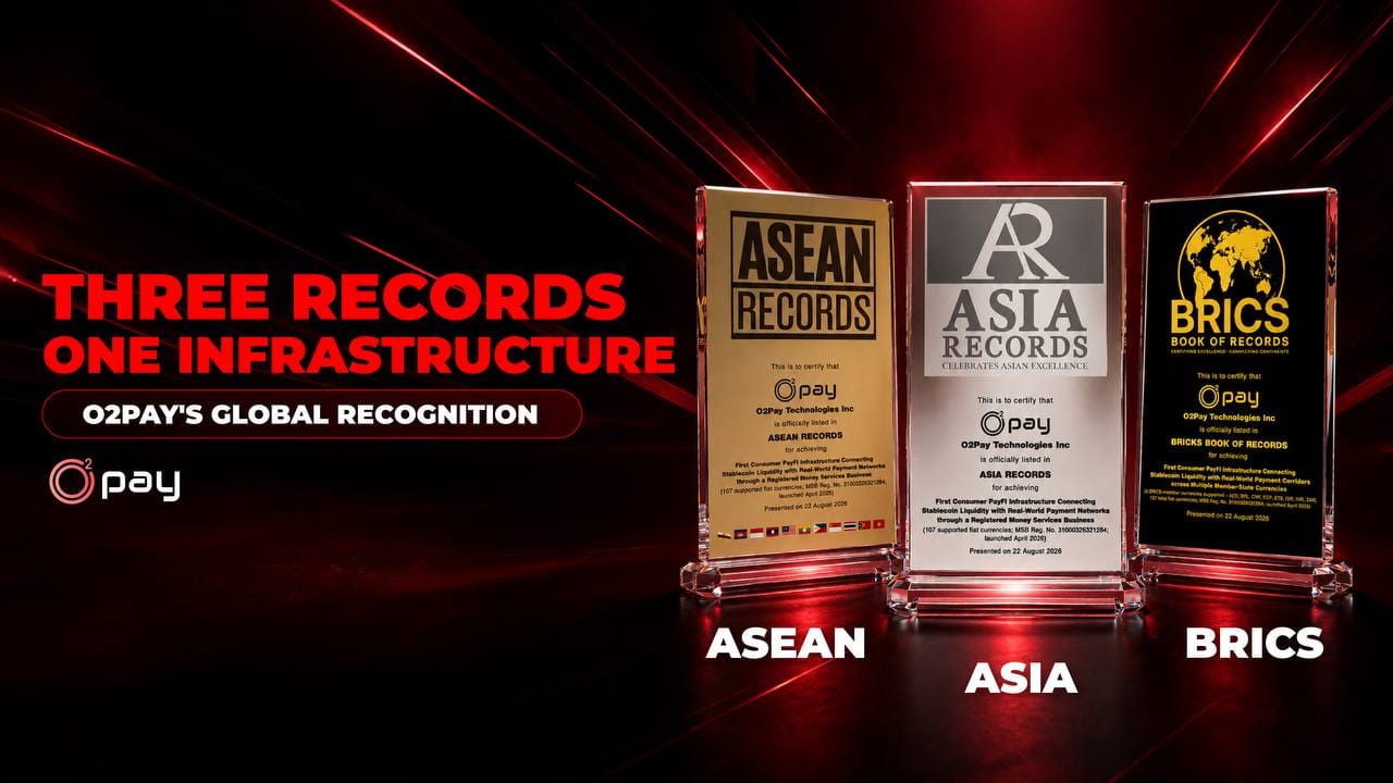 O2Pay Three Records - ASEAN, ASIA, BRICS Book of Records